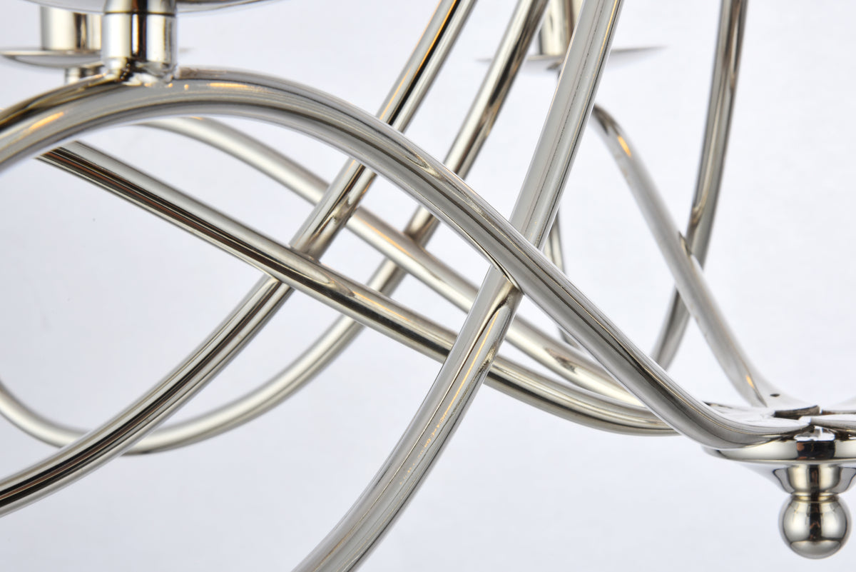 Lyndon 8 light polished Nickel Pendant