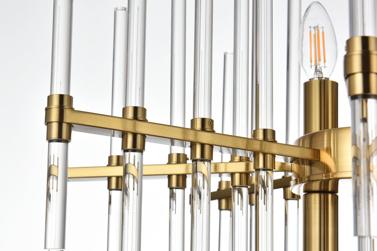 Sienna 23 inch crystal rod pendant in gold