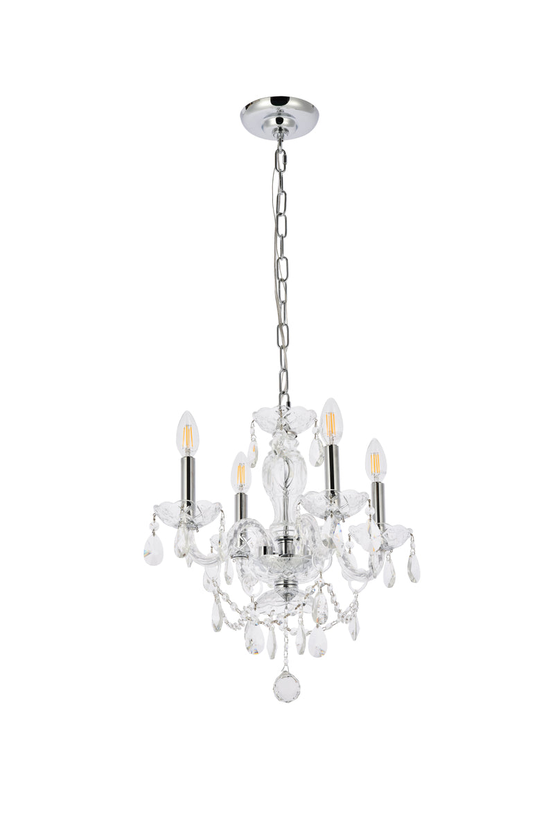 Princeton 4 light Chrome Pendant Clear Royal Cut Crystal
