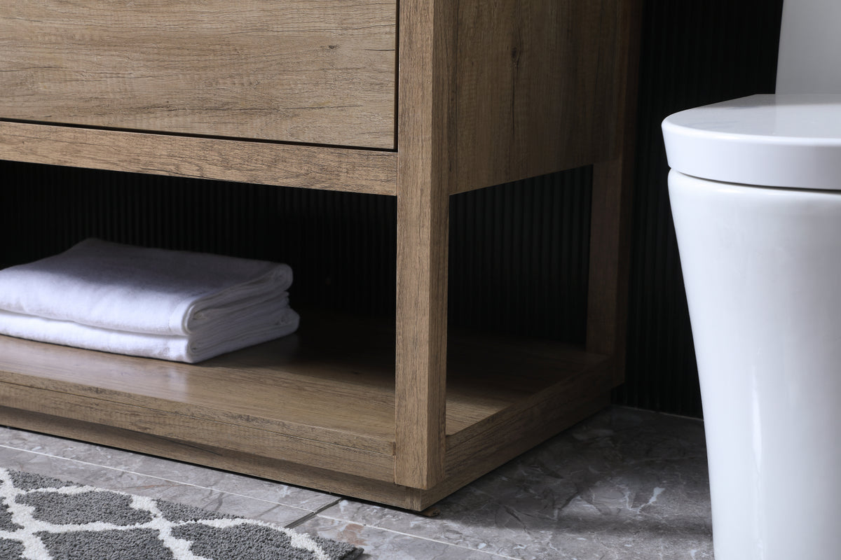 48 Inch SIngle Bathroom Vanity In Natural Oak