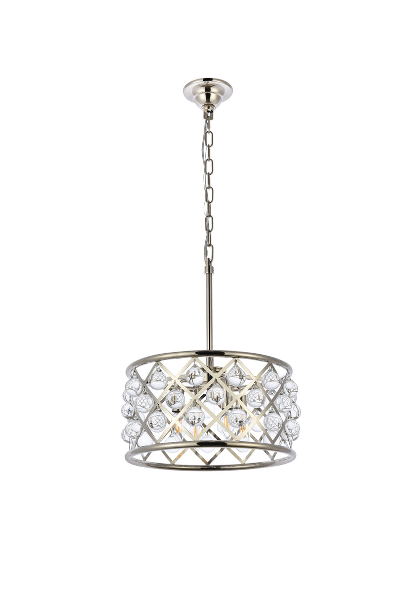 Madison 4 light polished Nickel Pendant Clear Royal Cut Crystal