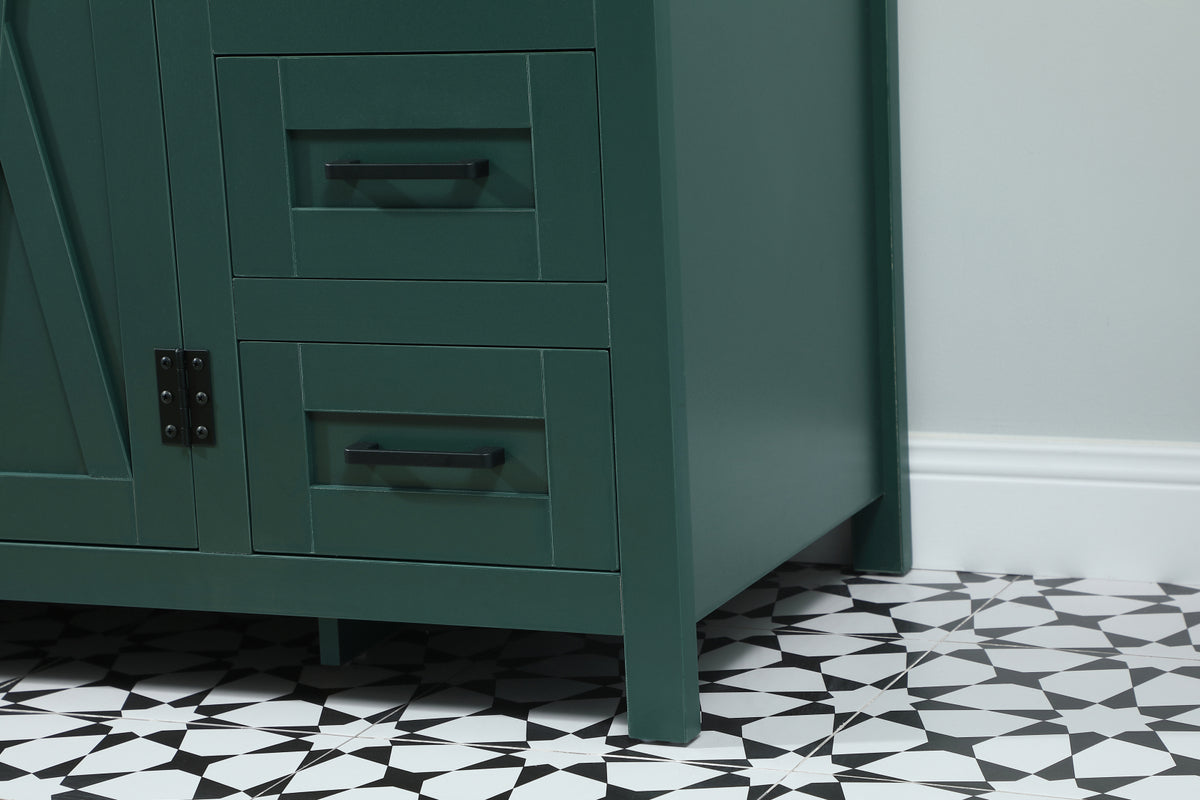 48 inch Single bathroom vanity in green with backsplash