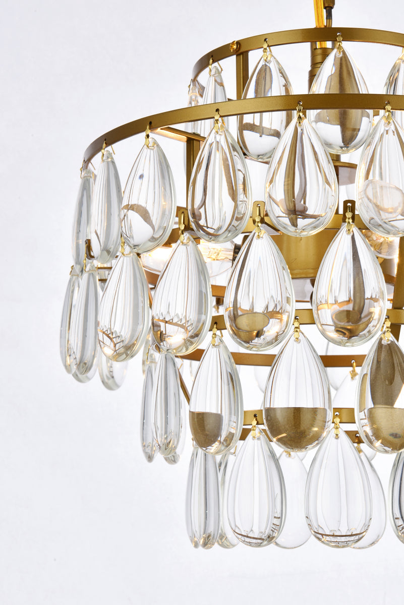 Mila 12 inch pendant in brass