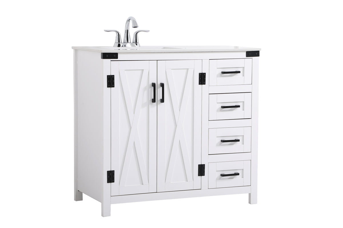 36 inch bathroom vanity in White