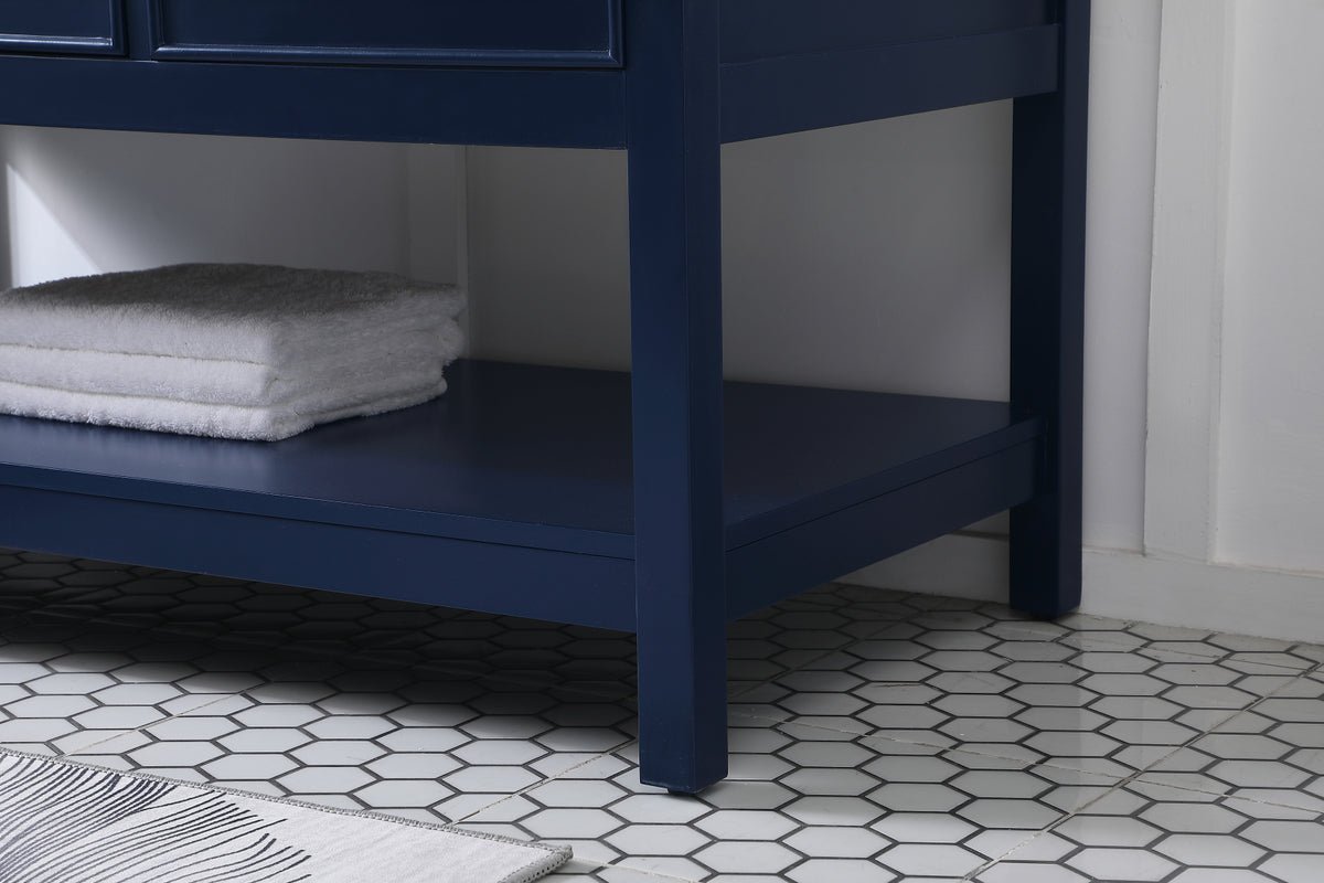 48 inch Single bathroom vanity in blue with backsplash