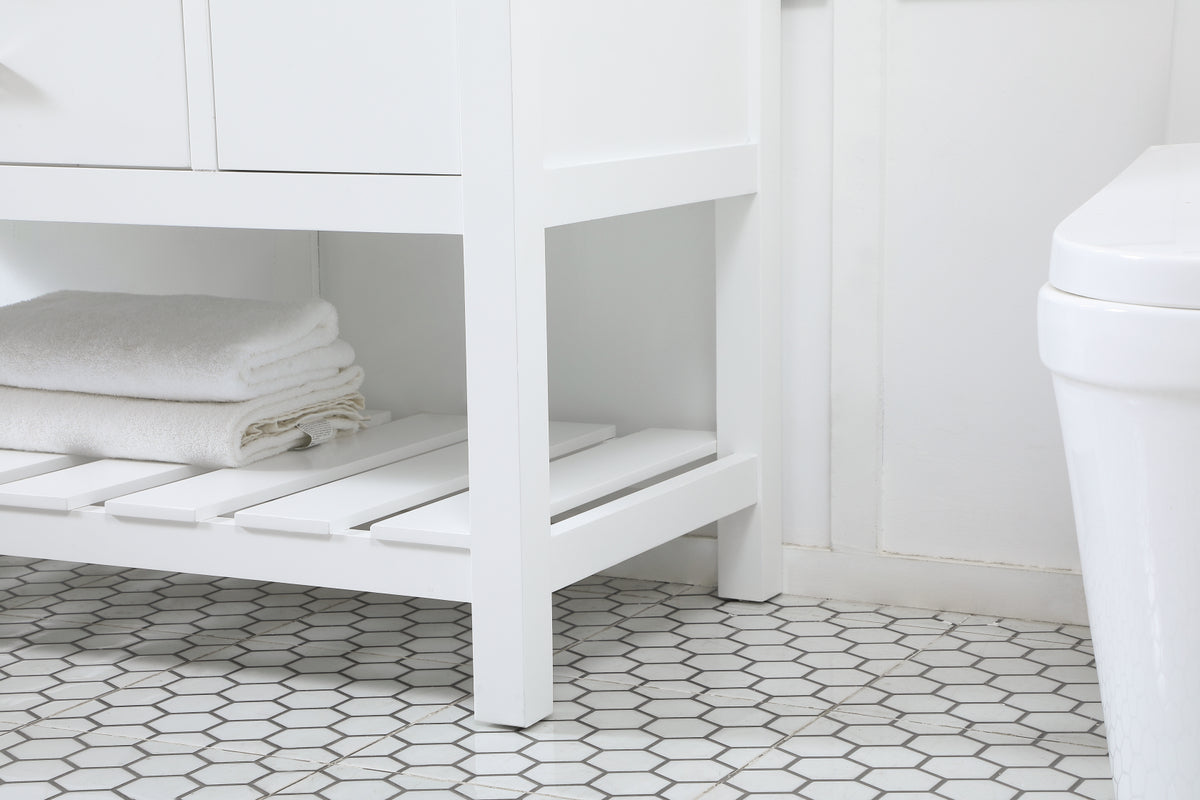 48 inch Single bathroom vanity in white with backsplash