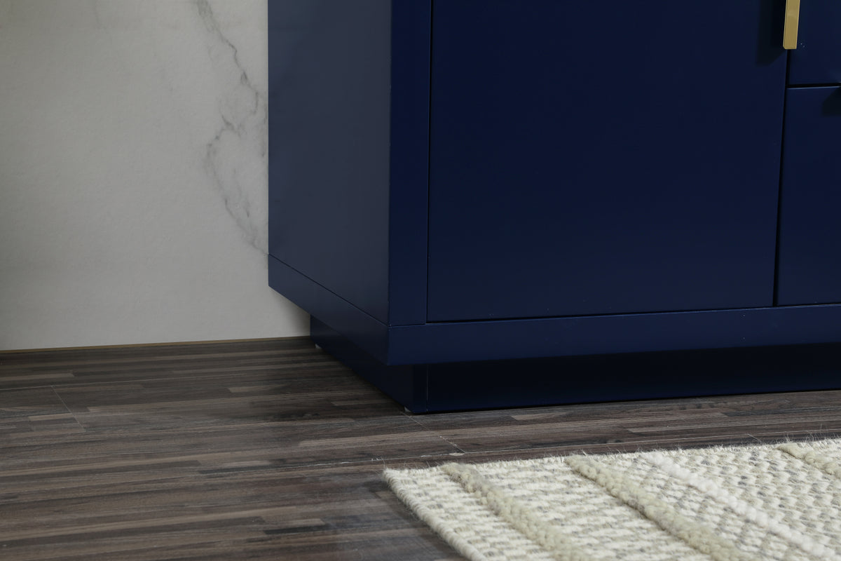 30 inch Single bathroom vanity in blue with backsplash