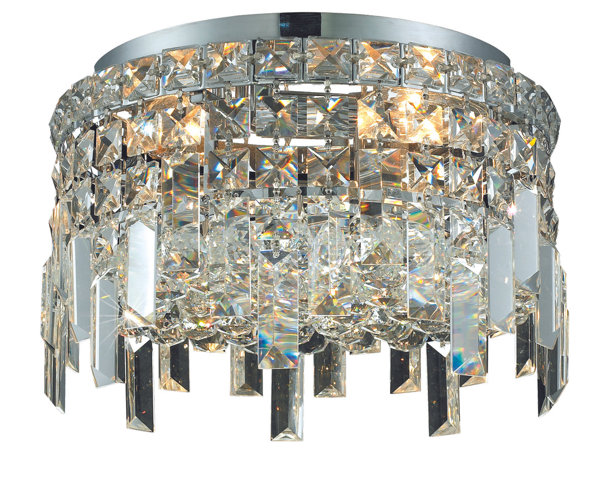 Maxime 4 light Chrome Flush Mount Clear Royal Cut Crystal
