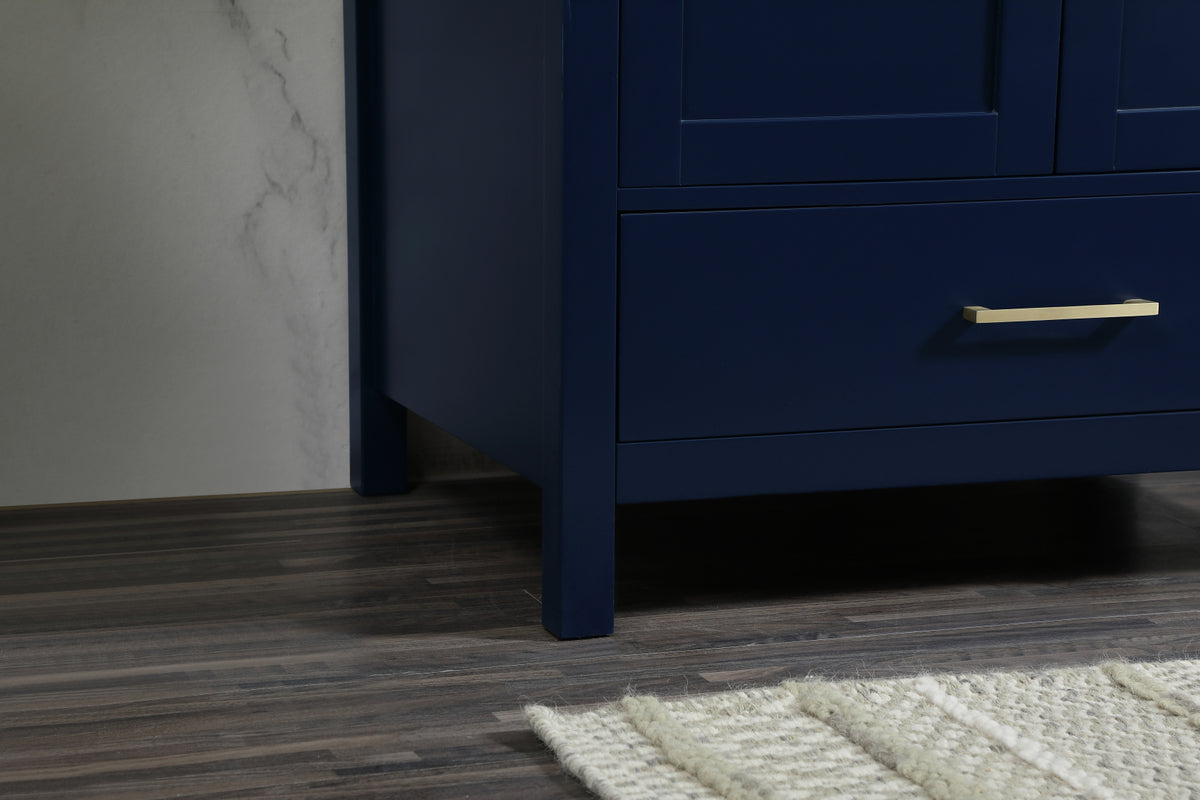 30 inch Single bathroom vanity in blue with backsplash
