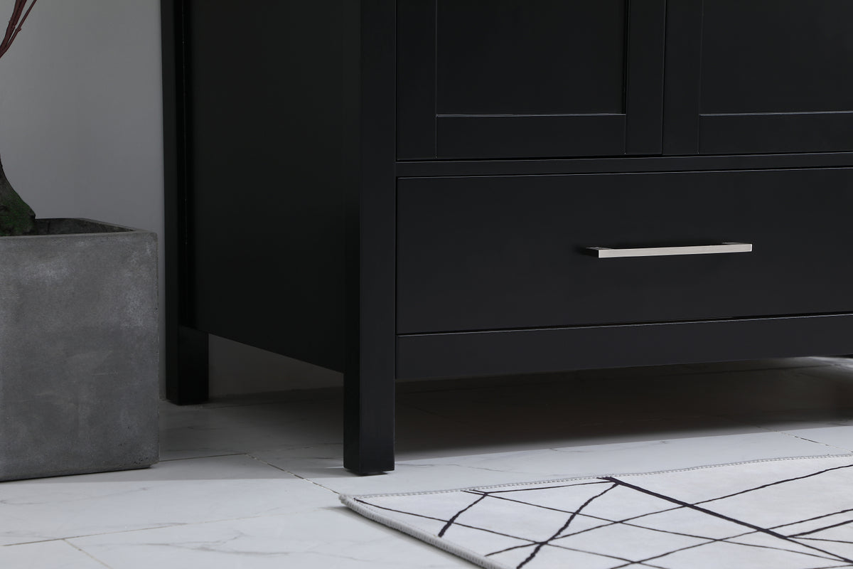 42 inch Single Bathroom Vanity in Black with Backsplash