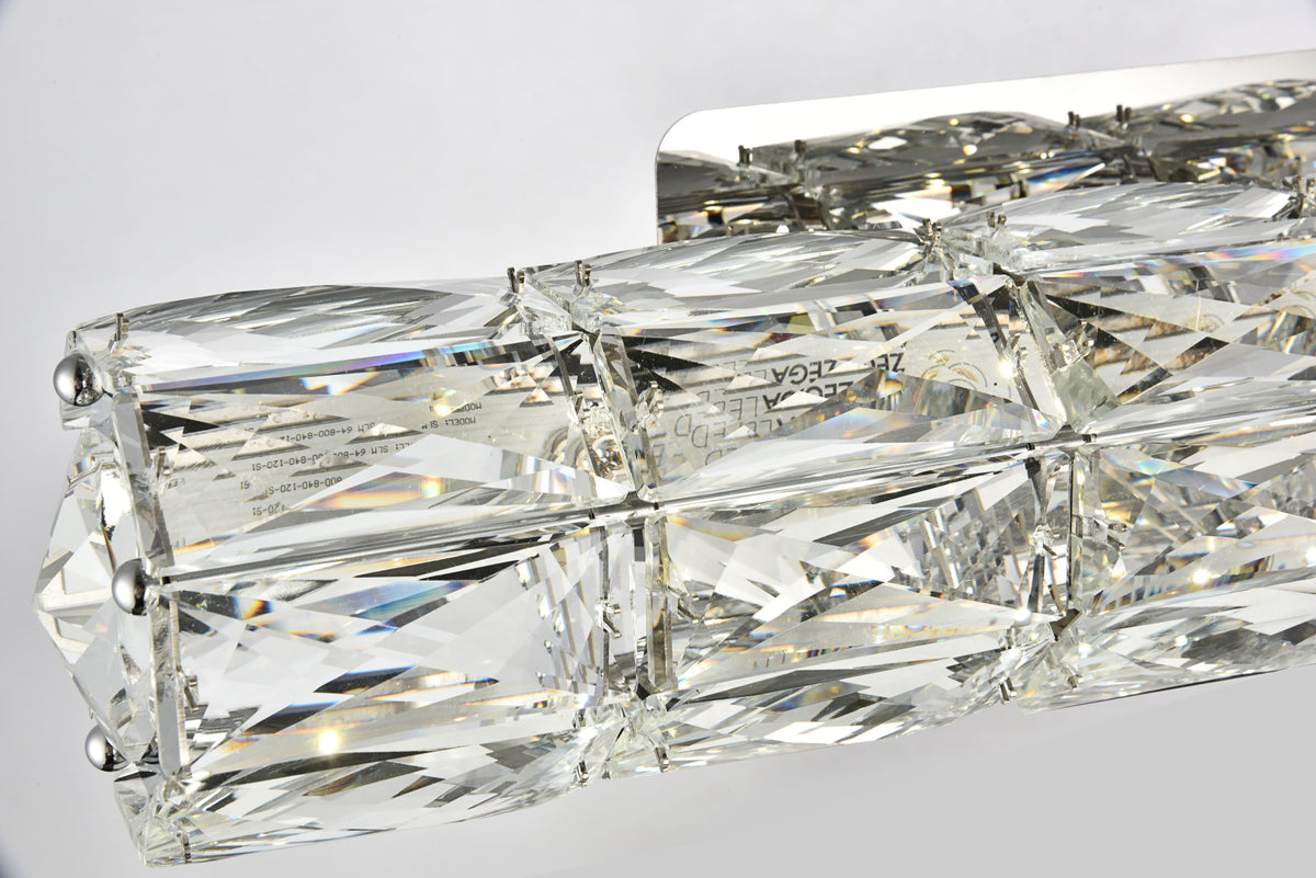 Valetta Integrated LED chip light Chrome Wall Sconce Clear Royal Cut Crystal