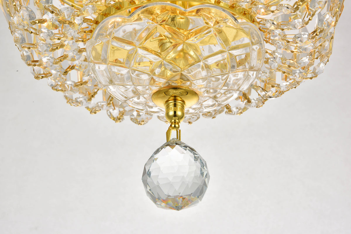 Wiley Collection Flush Mount D10in H8in Lt:4 Gold Finish