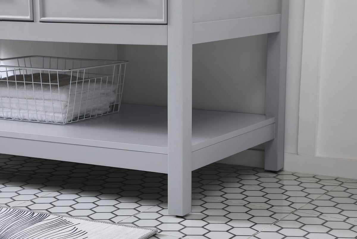 48 inch Single bathroom vanity in gray with backsplash
