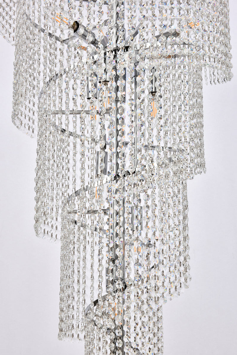 Spiral 28 light Chrome Chandelier Clear Royal Cut Crystal