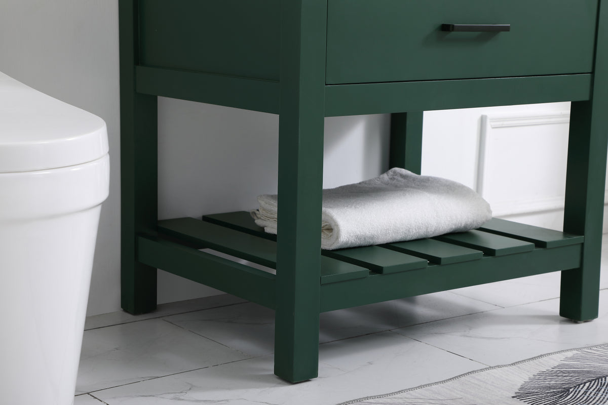30 inch Single bathroom vanity in green