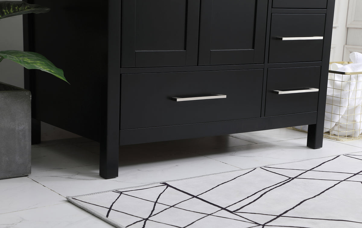 36 inch Single Bathroom Vanity in Black with Backsplash