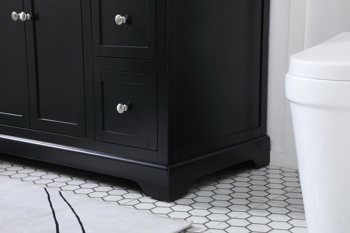 48 inch Single bathroom vanity in black with backsplash