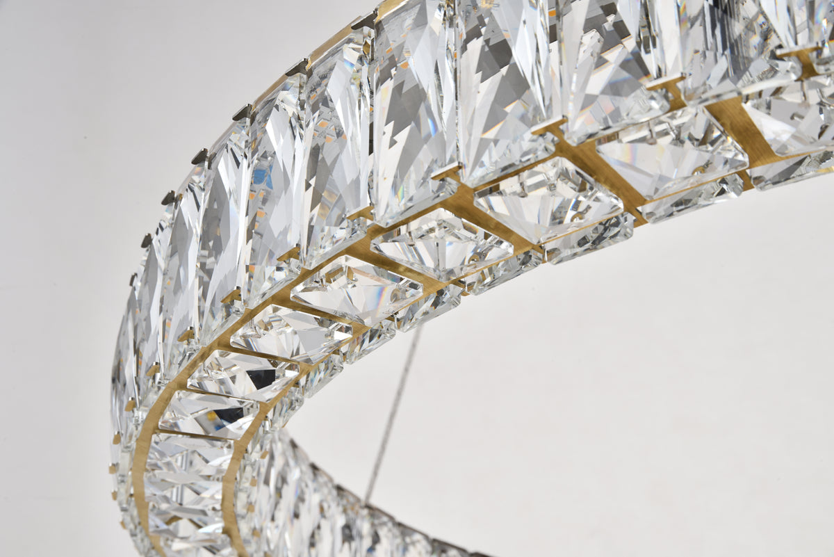 Monroe Integrated LED chip light gold Chandelier Clear Royal Cut Crystal