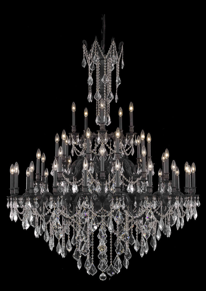 Rosalia 45 light Dark Bronze Chandelier Clear Royal Cut Crystal