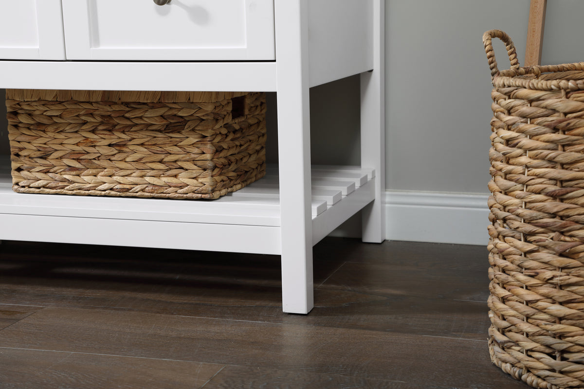 60 inch Single bathroom vanity in white