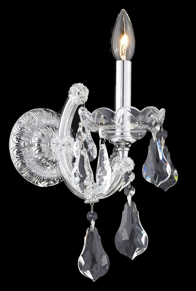 Maria Theresa 1 light Chrome Wall Sconce Clear Royal Cut Crystal