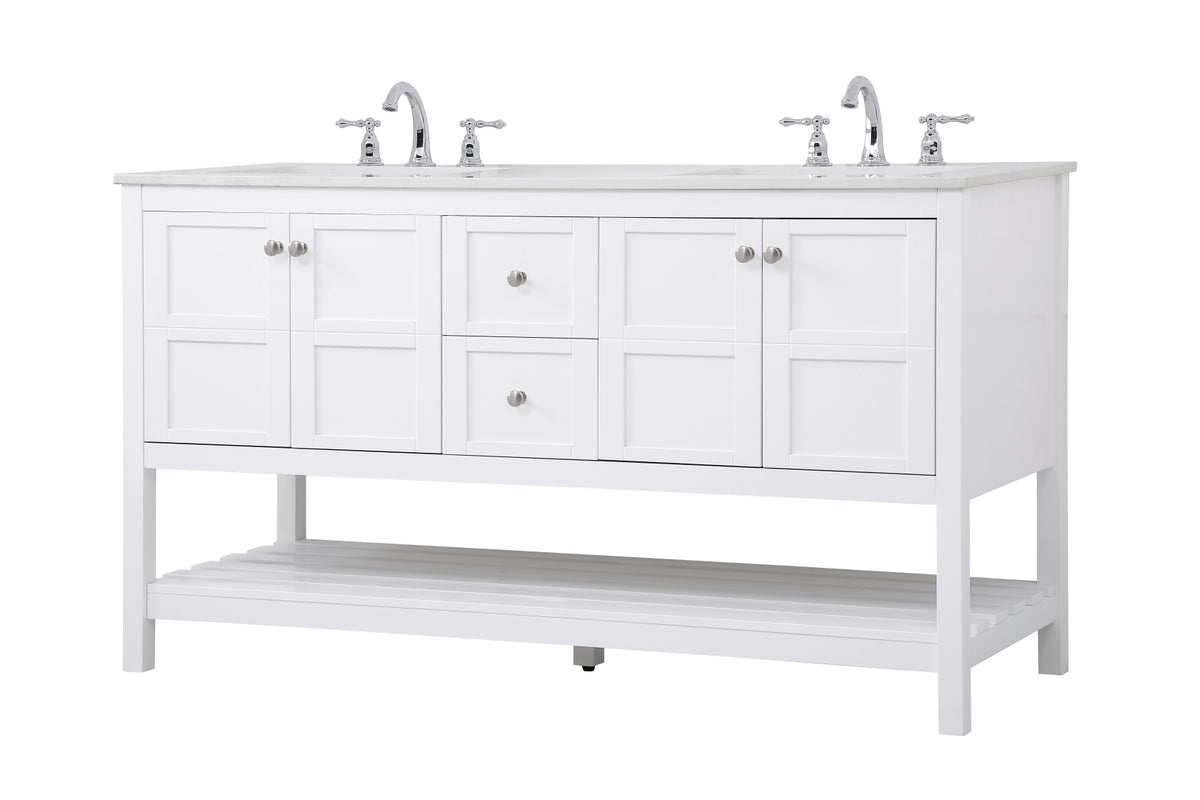 60 inch Single Bathroom Vanity in White