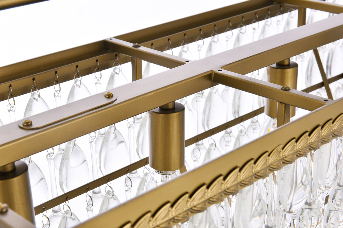 Nordic 40 inch rectangle pendant in brass