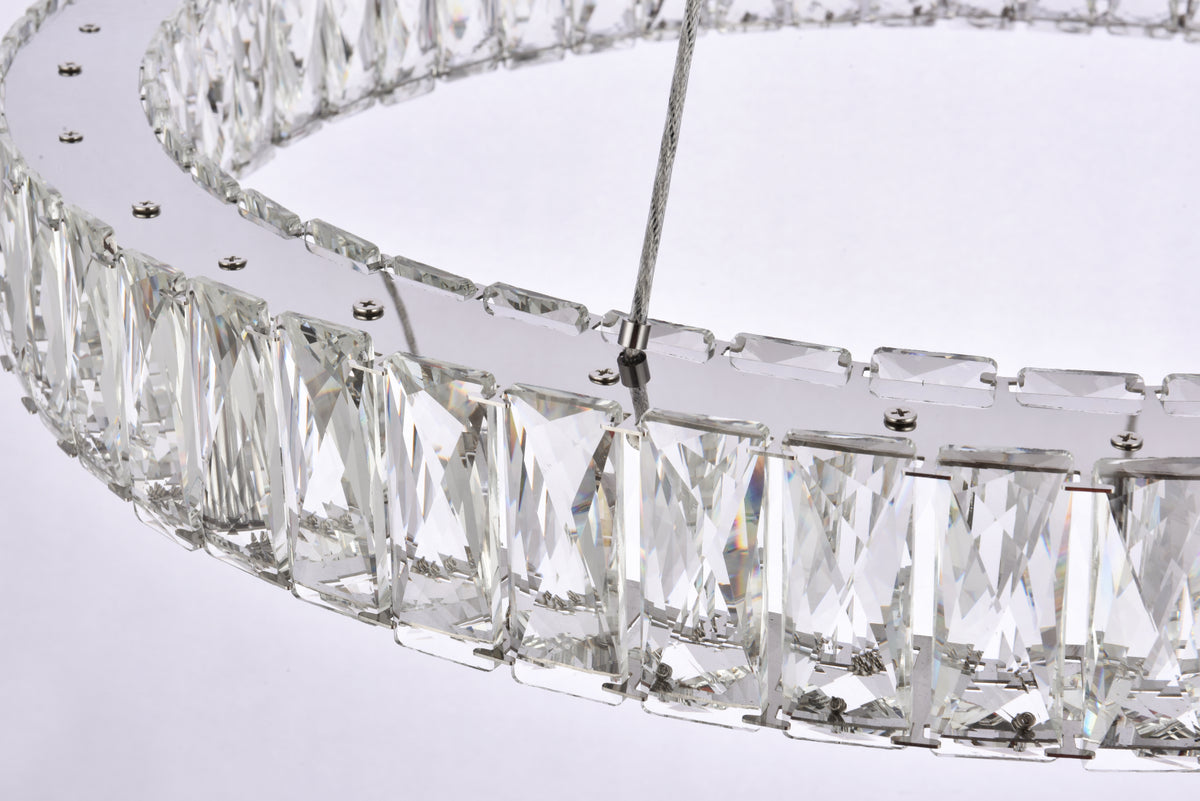 Monroe 26 inch LED round Single pendant in chrome