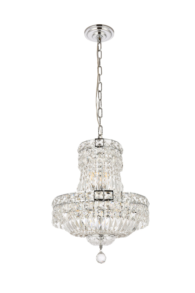 Tranquil 6 light Chrome Pendant Clear Royal Cut Crystal