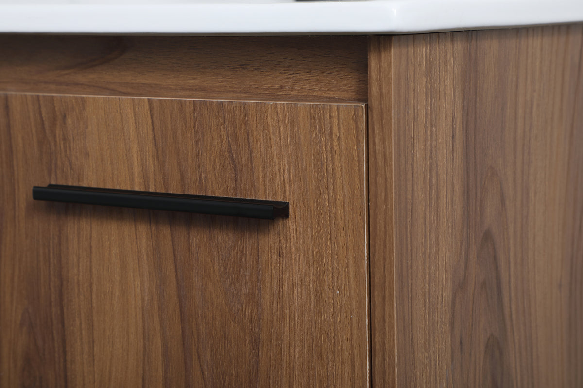 24 inch Single Bathroom Vanity in Walnut Brown