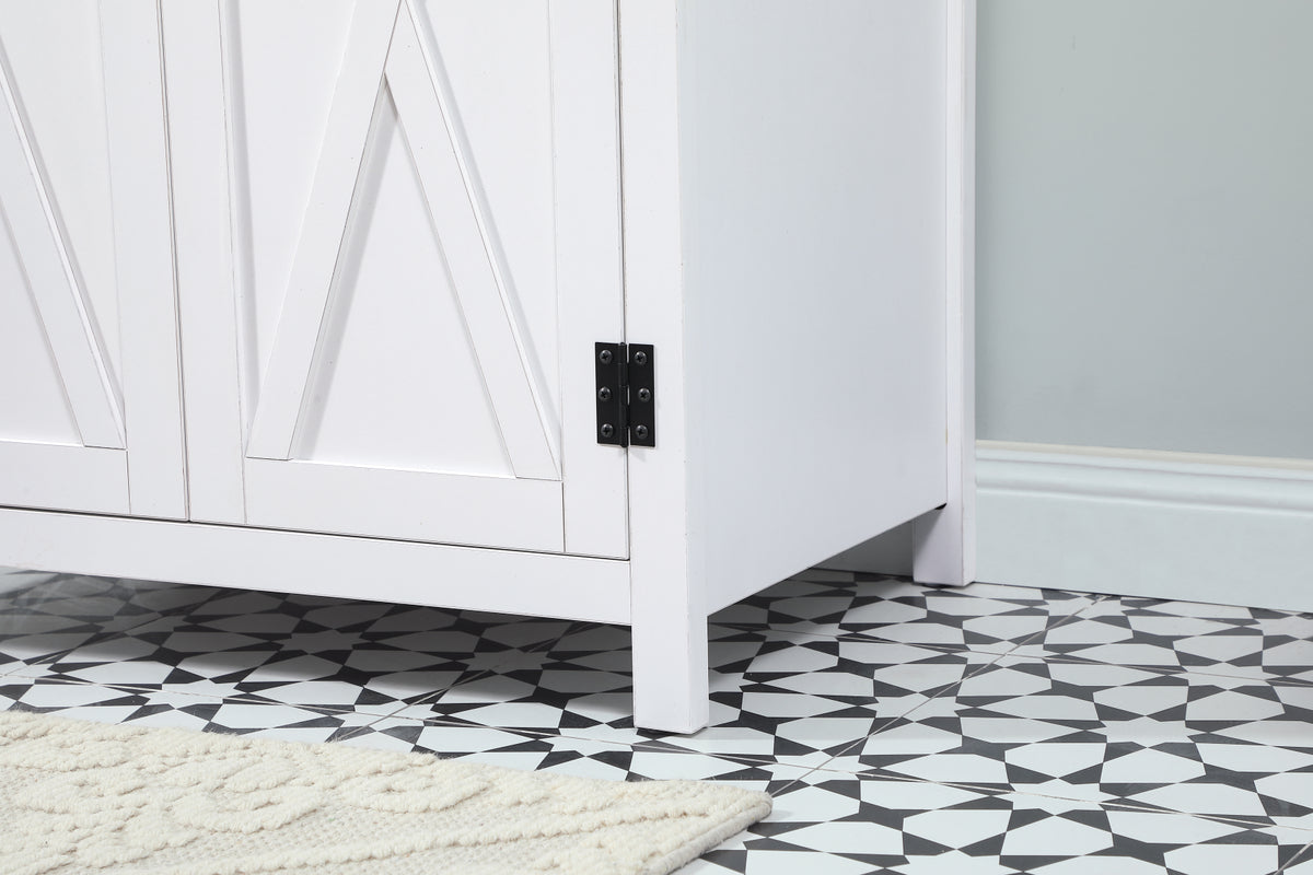 30 inch Single bathroom vanity in white with backsplash