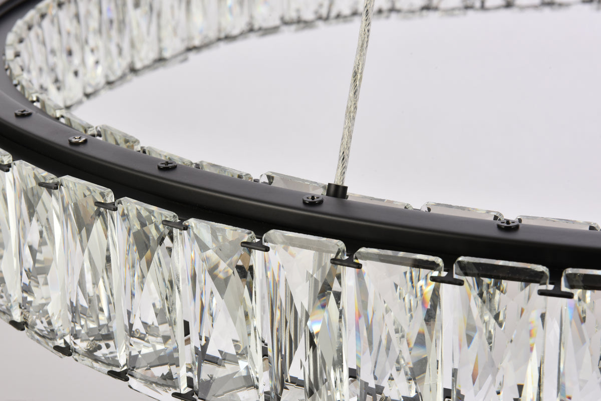 Monroe 31 inch LED round Single pendant in black