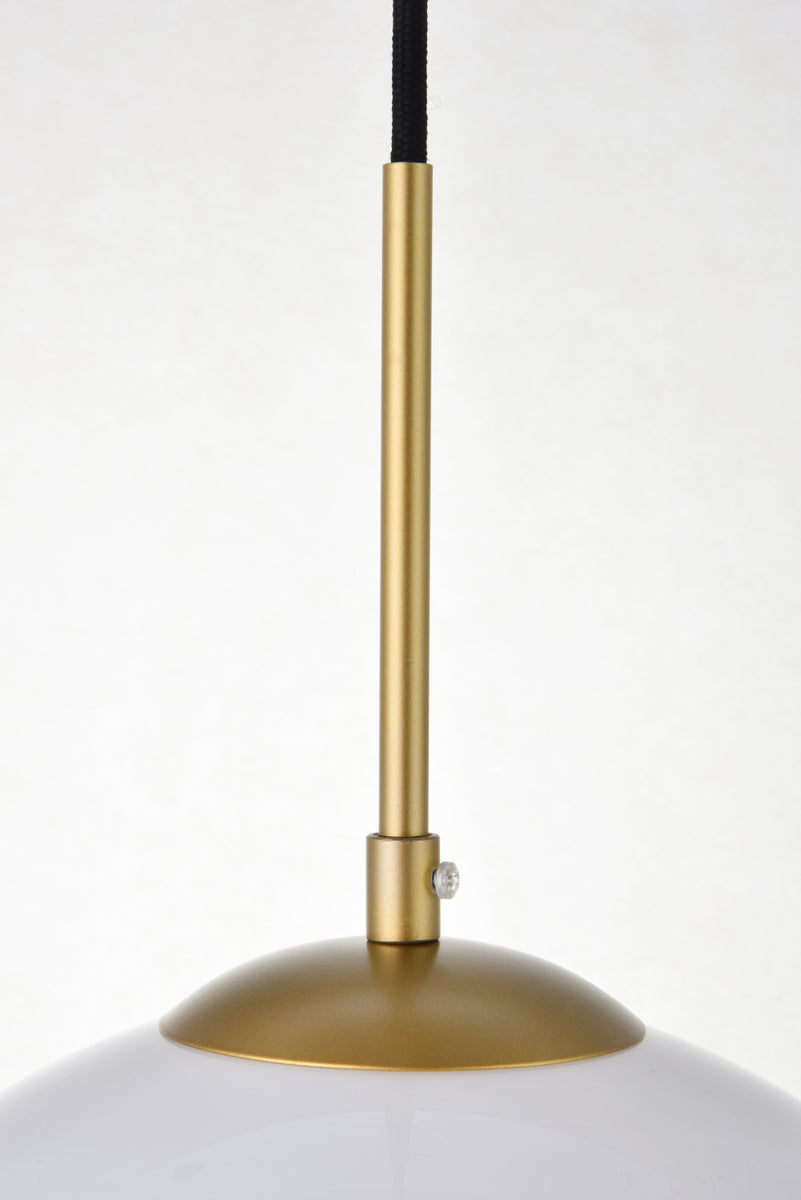 Baxter 1 Light Brass Pendant With Frosted White Glass