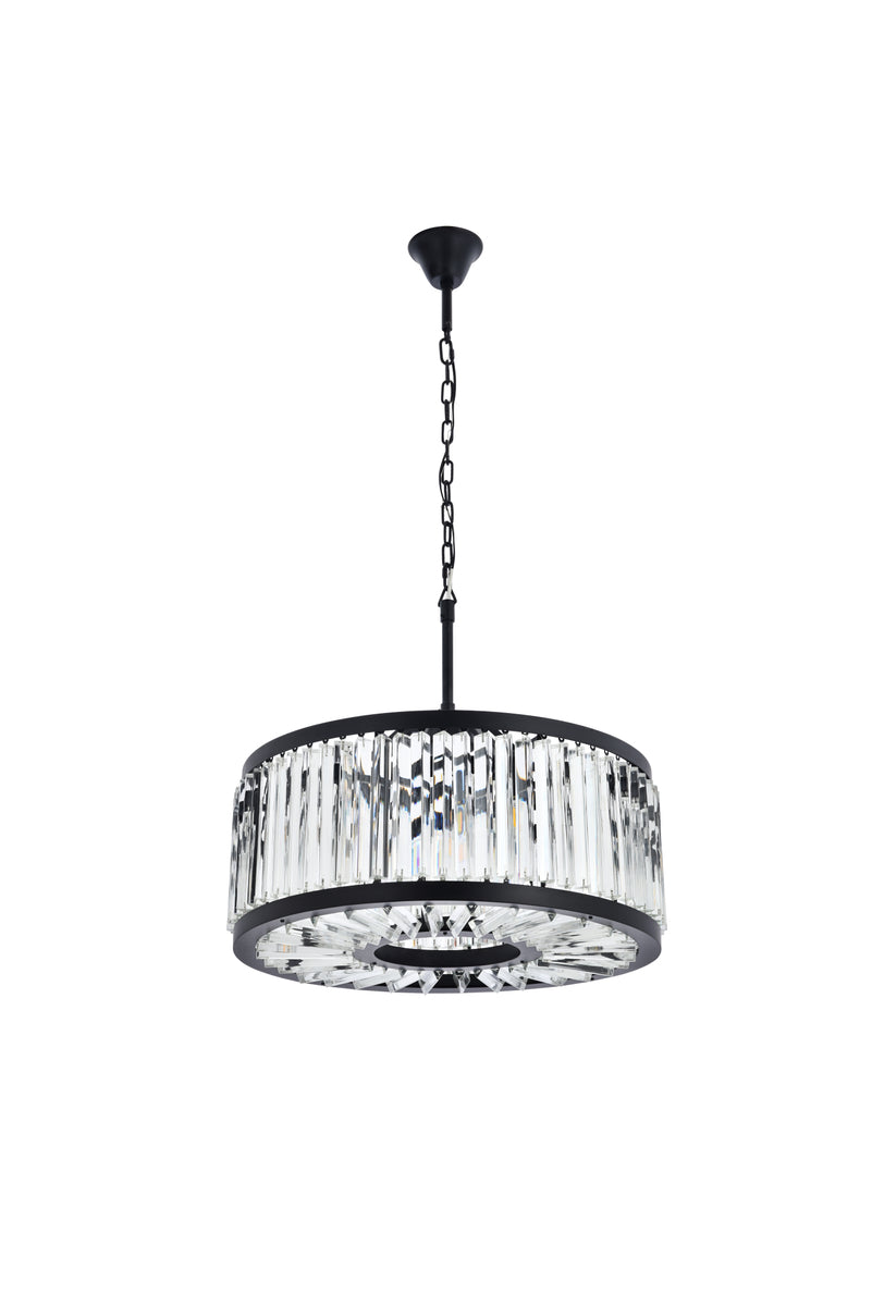 Chelsea 8 light Matte Black Chandelier Clear Royal Cut Crystal