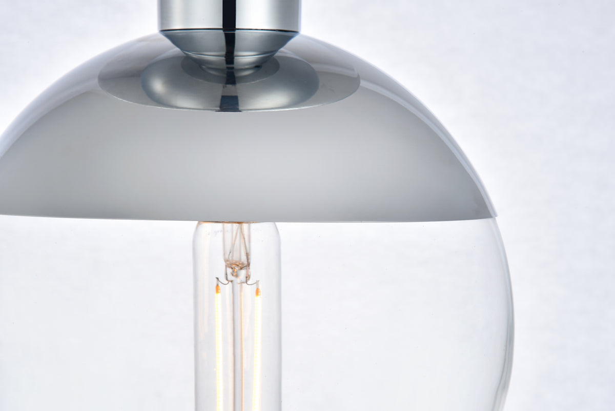 Eclipse 1 Light Chrome Flush Mount With Clear Glass