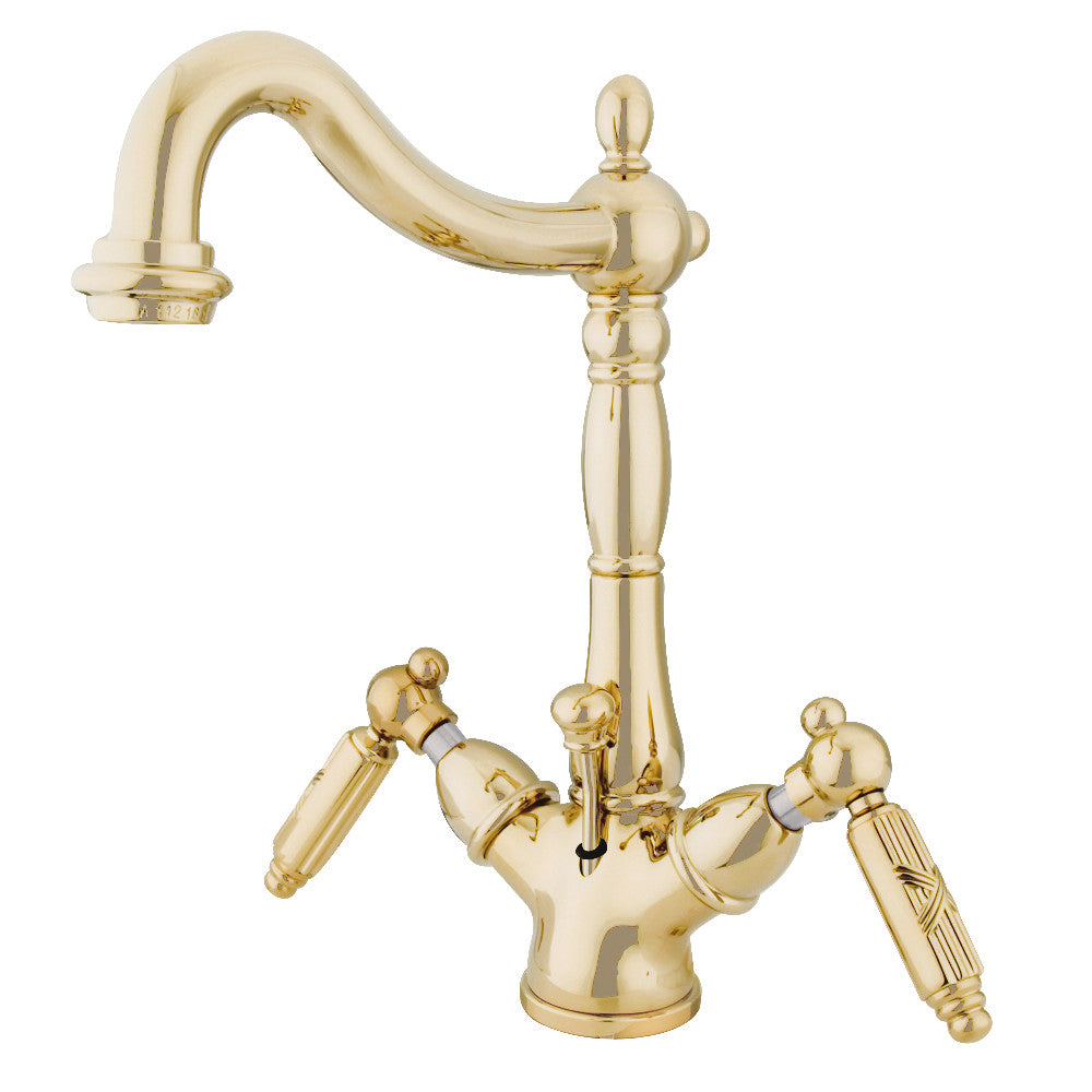 Victorian 4 Inch Centerset Bathroom Faucet in Polished Brass