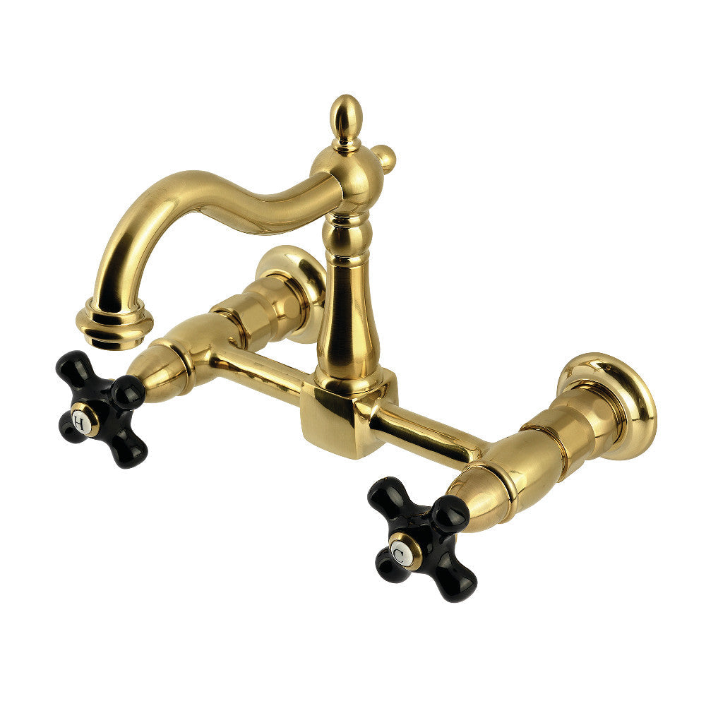 Duchess Wall Mount Kitchen Faucet in Brushed Brass