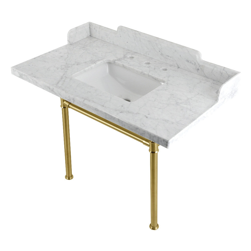 Dreyden 36 Inch Console Sink in Carrara Marble