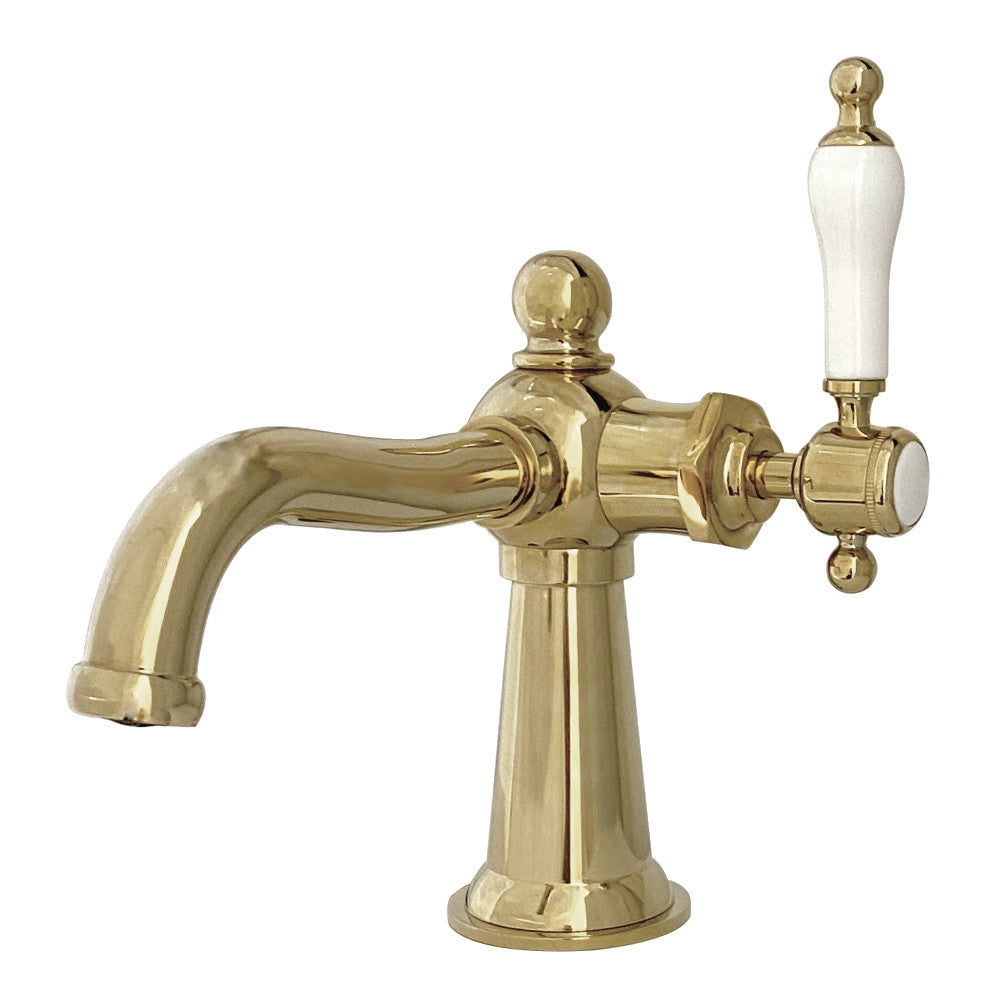 Nautical Single-Hole Bathroom Faucet in Polished Brass