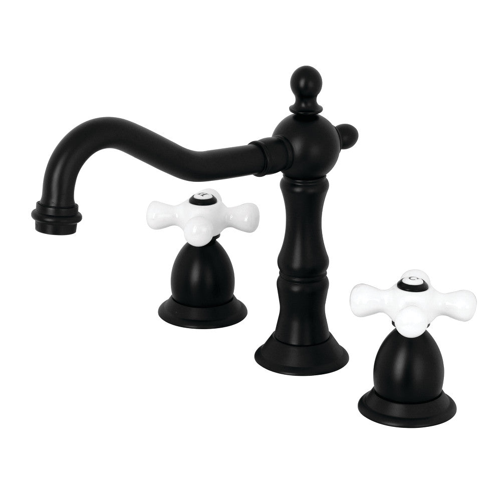 Heritage Widespread Bathroom Faucet in Matte Black