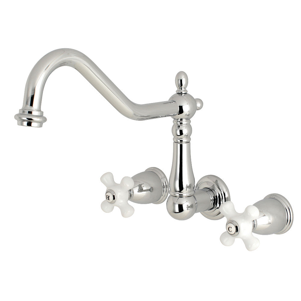 Heritage Wall Mount Kitchen Faucet in Polished Chrome
