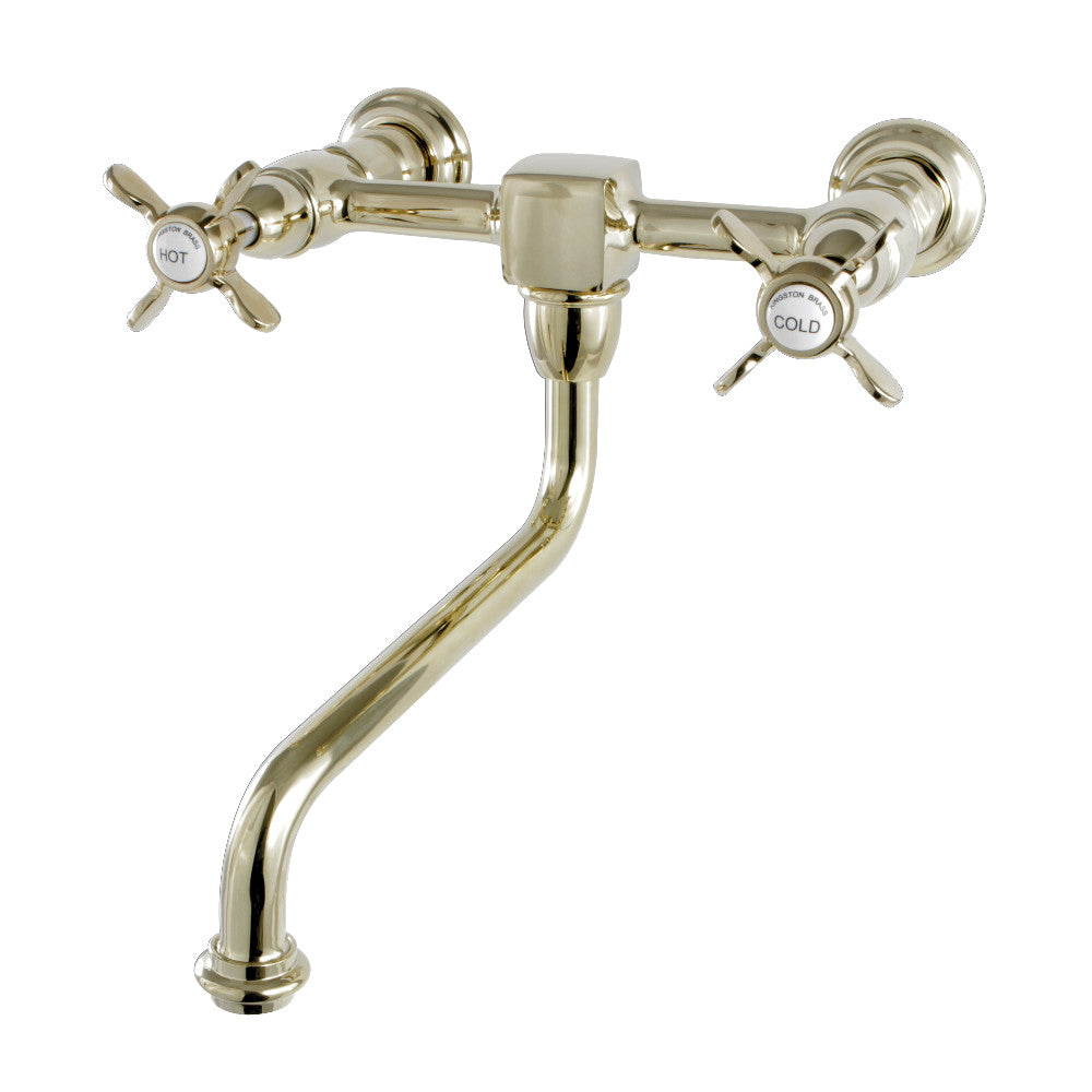 Essex Wall-Mount Bathroom Faucet in Polished Brass
