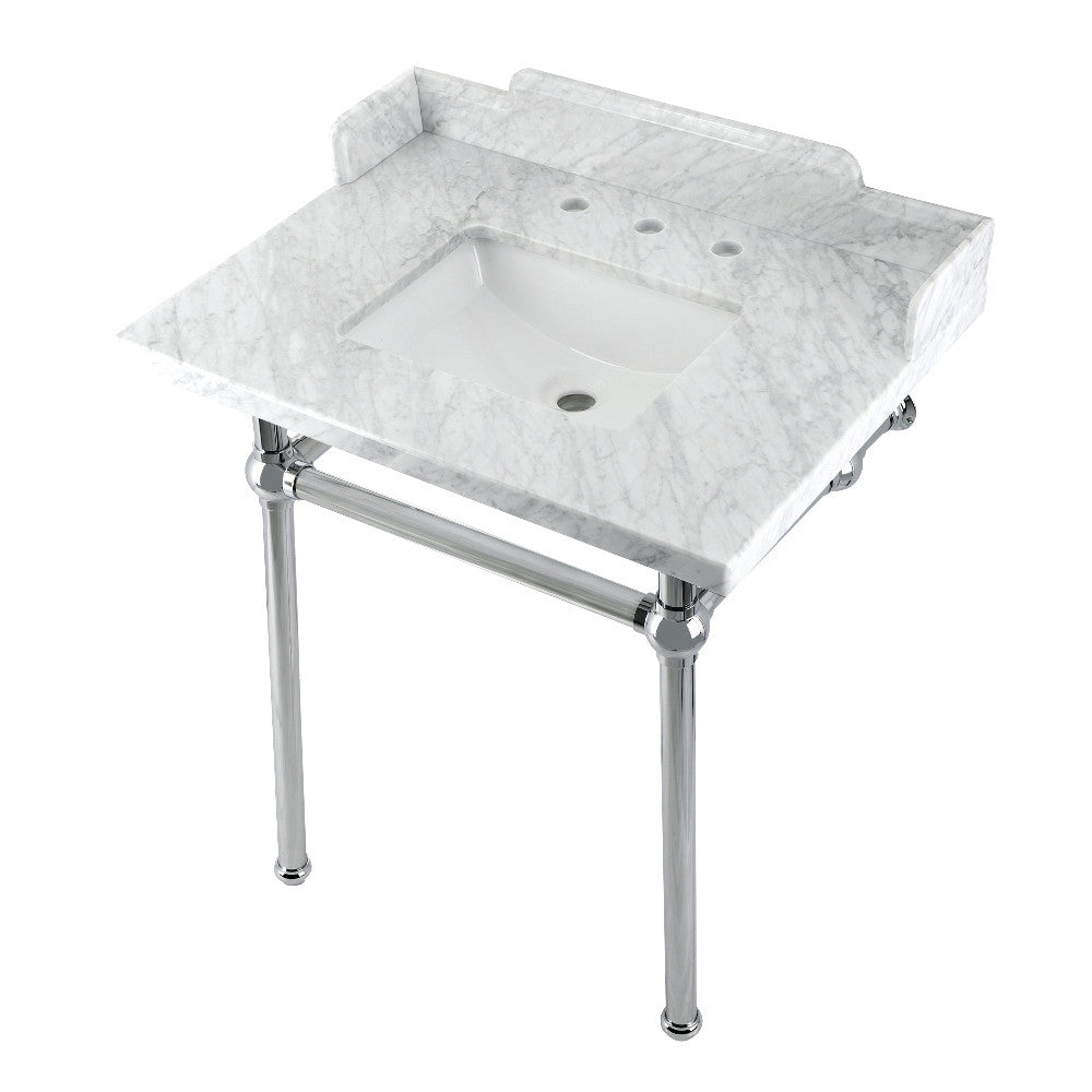 Pemberton 30 Inch Console Sink in Carrara Marble