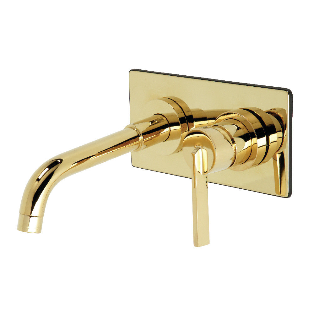 Continental Wall-Mount Bathroom Faucet in Polished Brass