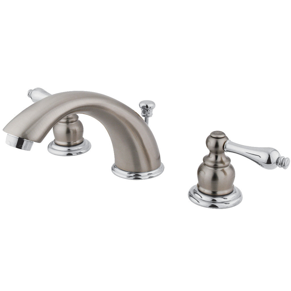 Victorian Widespread Bathroom Faucet in Brushed Nickel/Polished Chrome