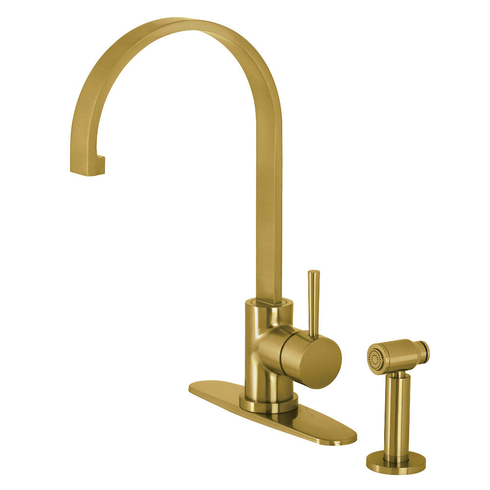 Concord One Handle Kitchen Faucet in Brushed Brass