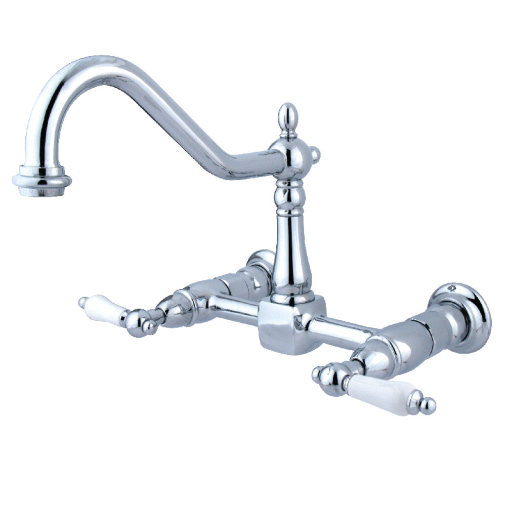 Heritage Wall Mount Kitchen Faucet in Polished Chrome