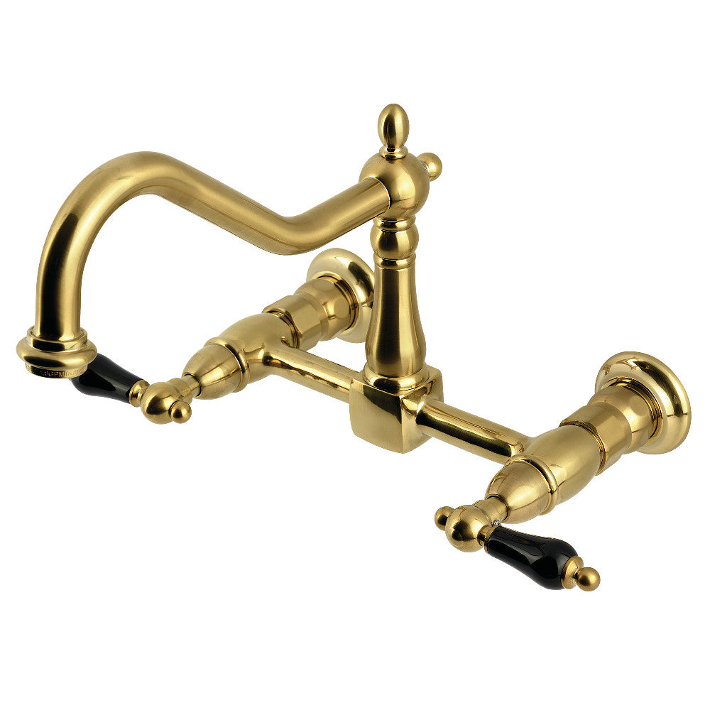 Duchess Wall Mount Kitchen Faucet in Brushed Brass
