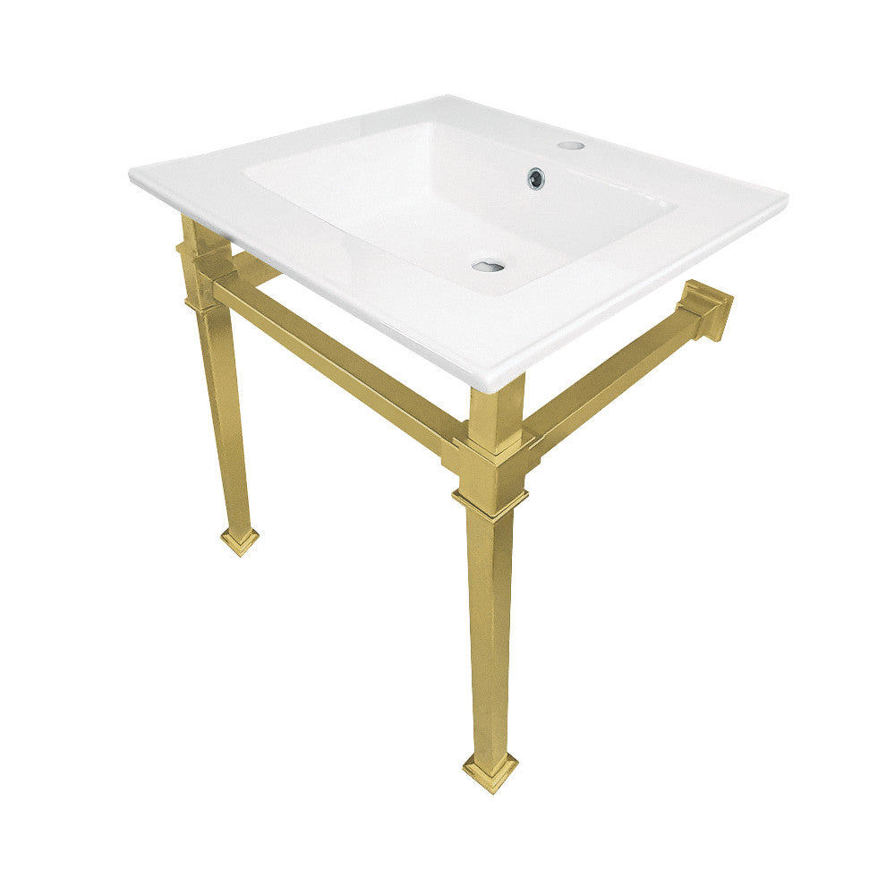 Monarch 25.19 Inch Console Sink in White