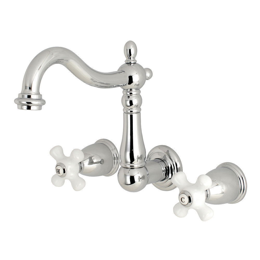 Heritage Wall-Mount Bathroom Faucet in Polished Chrome